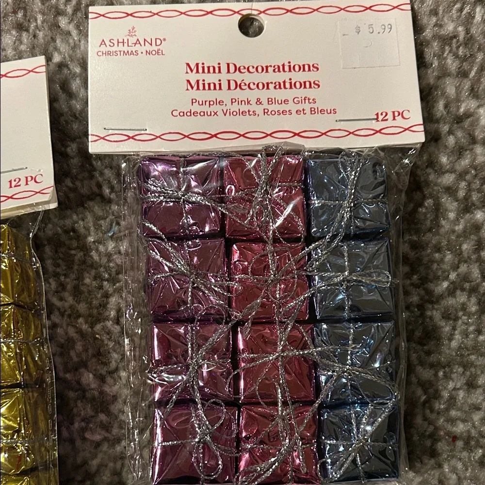 Ashland Festive Mini Decorations in Gold, Silver, and Red all 6 nwt included